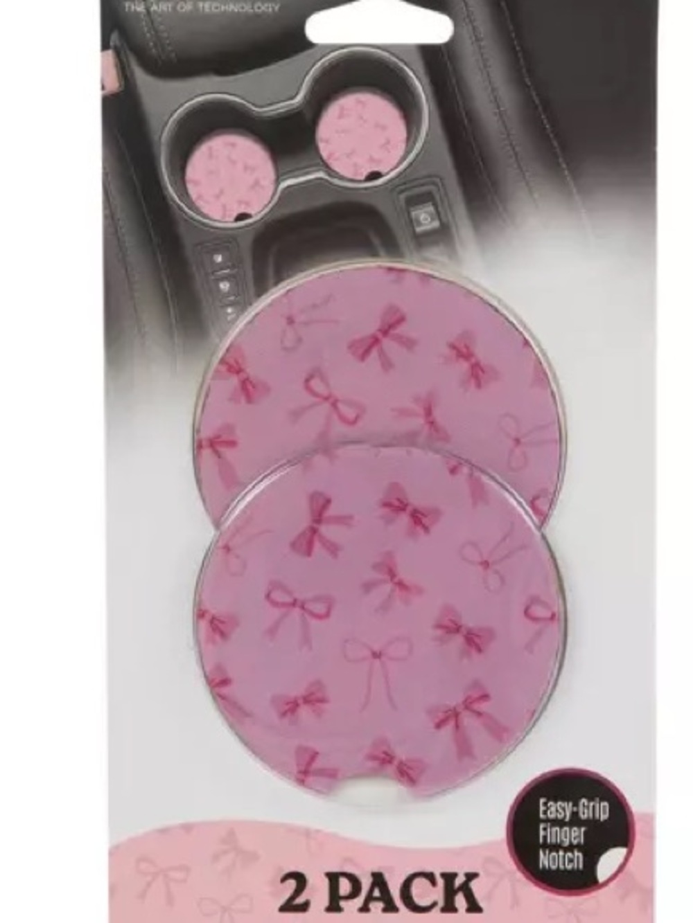 (2) Sets Pink Bow Car Coasters